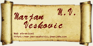Marjan Vesković vizit kartica